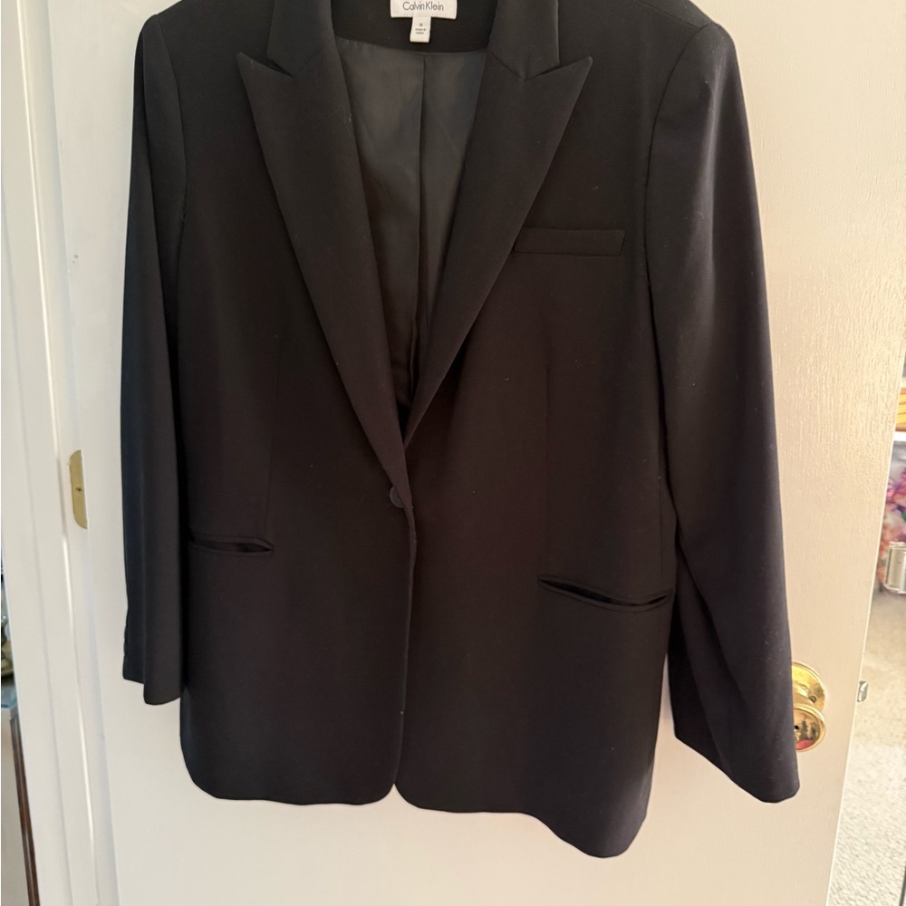Calvin Klein Black Sport Coat Classic Elegance